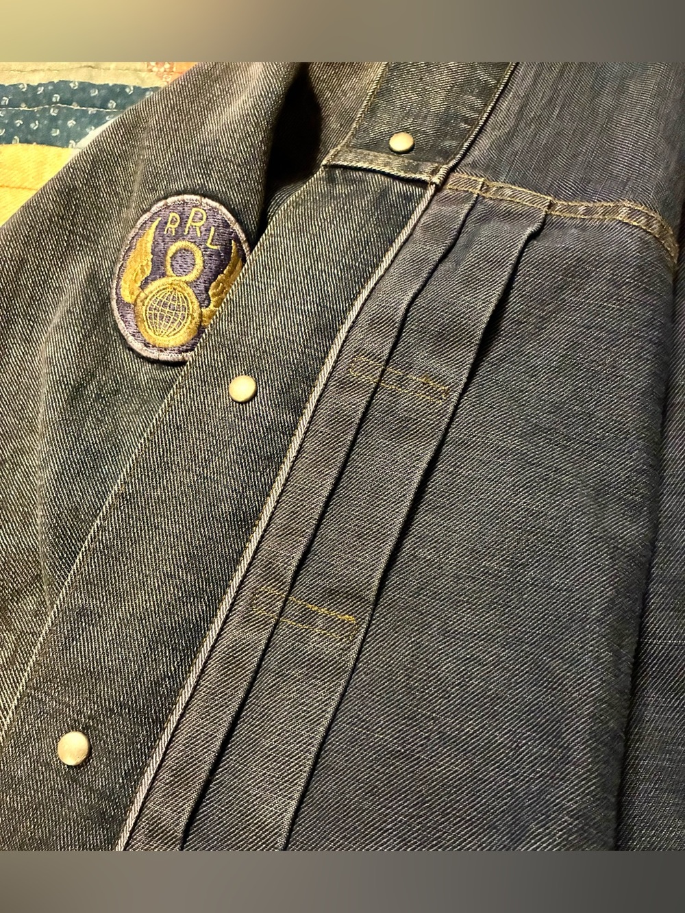 💥RARE💥DOUBLE RL RALPH LAUREN RRL INDIGO TYPE I MILITARY JACKET- SIZE MEDIUM - Picture 13 of 15